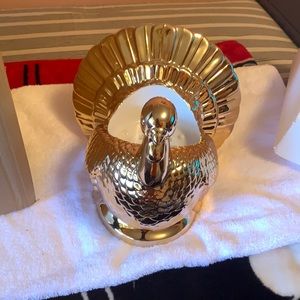 Bath and body Works gold turkey candle holder new